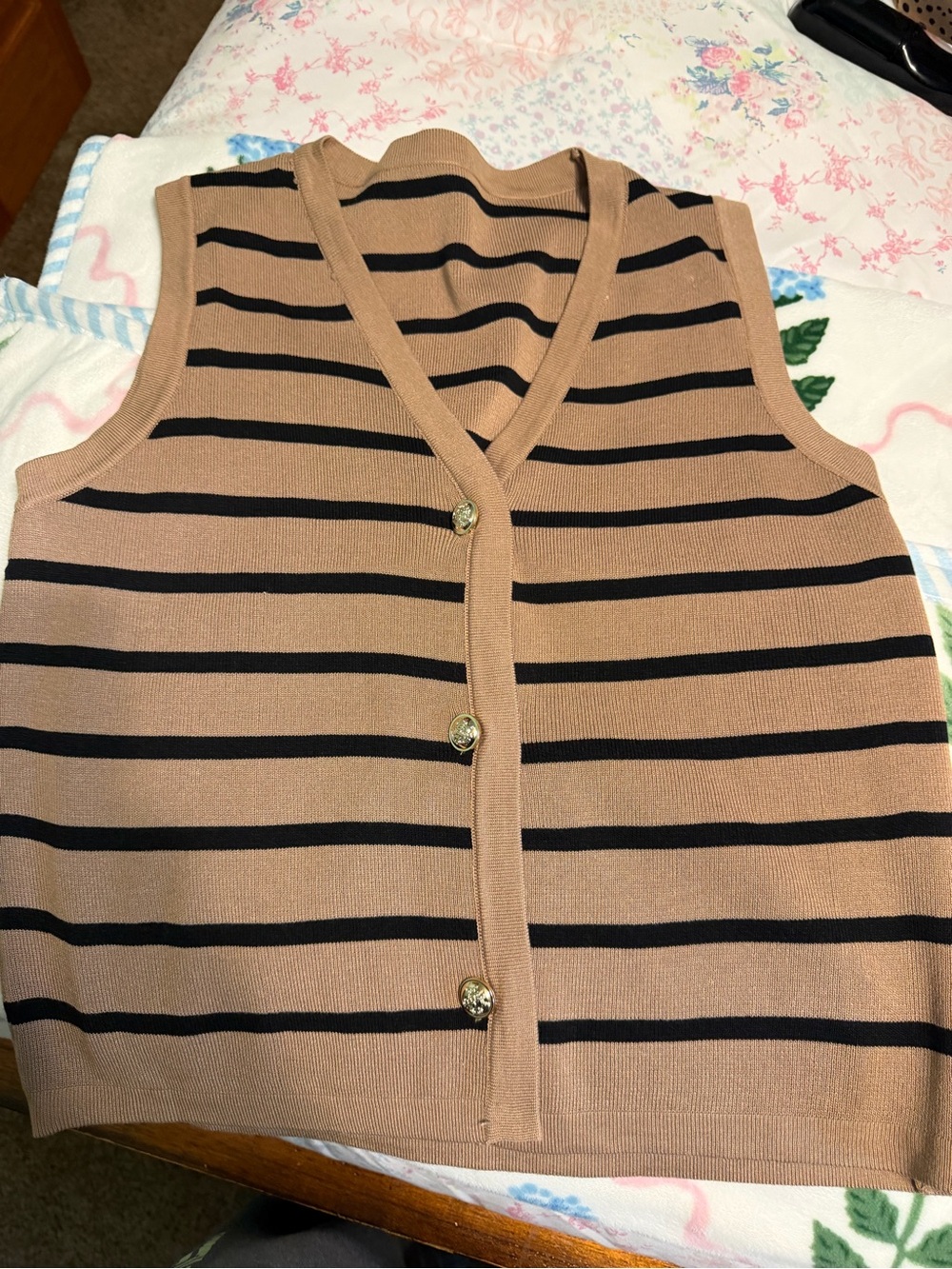 Button-Front Sweater Vest
